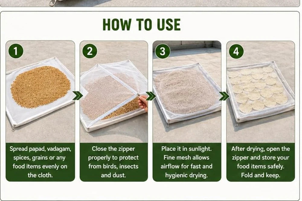 Foldable Mesh Food Drying Mat for Sun Drying
